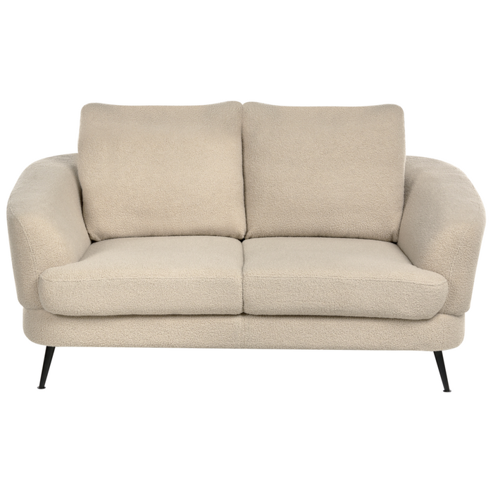 Set di divani a 3 posti Rivestimento in bouclÃ© beige chiaro Gambe in ferro con braccioli Soggiorno in stile moderno