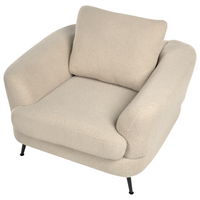 Set di divani a 3 posti Rivestimento in bouclÃ© beige chiaro Gambe in ferro con braccioli Soggiorno in stile moderno