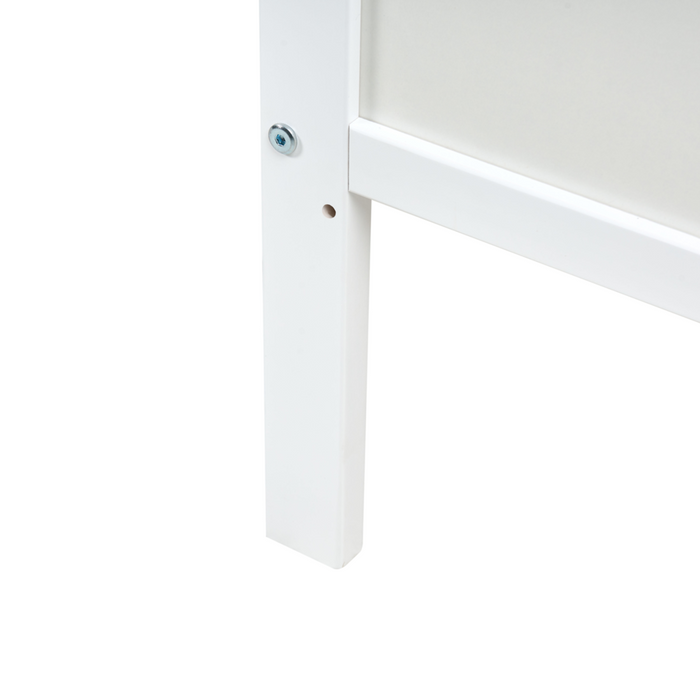 Lettino per neonati in MDF bianco 60 x 120 cm con barre regolabili in altezza Dimensioni standard Accessori per la cameretta minimalista