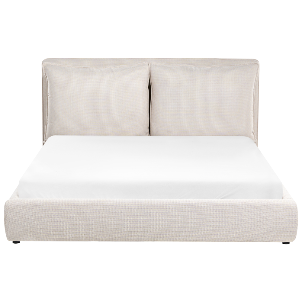 Letto matrimoniale ad acqua tessuto beige 160 x 200 cm camera da letto moderna