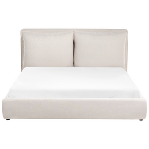 Letto matrimoniale ad acqua tessuto beige 160 x 200 cm camera da letto moderna
