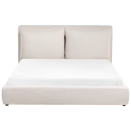Letto matrimoniale ad acqua tessuto beige 160 x 200 cm camera da letto moderna