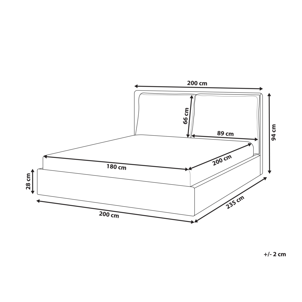 Letto matrimoniale ad acqua tessuto bouclè marrone 180 x 200 cm camera da letto moderna