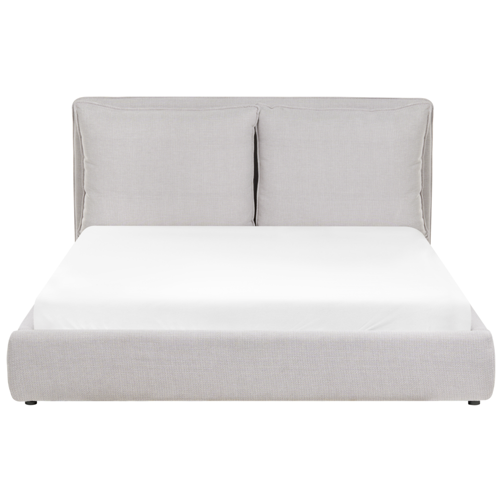 Letto matrimoniale ad acqua tessuto grigio chiaro 160 x 200 cm camera da letto moderna