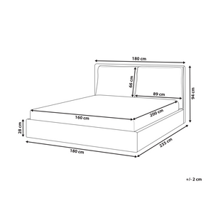 Letto matrimoniale ad acqua tessuto grigio chiaro 160 x 200 cm camera da letto moderna