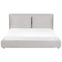 Letto matrimoniale ad acqua tessuto bouclè marrone 180 x 200 cm camera da letto moderna