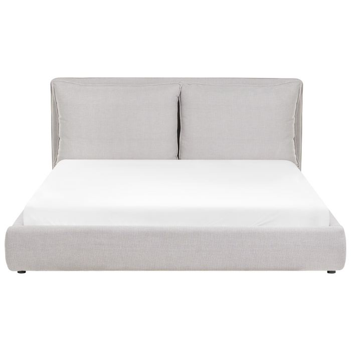 Letto matrimoniale ad acqua tessuto bouclè marrone 180 x 200 cm camera da letto moderna