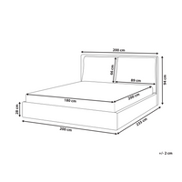 Letto matrimoniale ad acqua tessuto bouclè marrone 180 x 200 cm camera da letto moderna