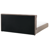 Letto matrimoniale ad acqua tessuto bouclè tortora 160 x 200 cm camera da letto moderna