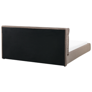 Letto matrimoniale ad acqua tessuto bouclè tortora 160 x 200 cm camera da letto moderna