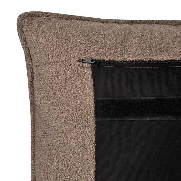 Letto matrimoniale ad acqua tessuto bouclè tortora 160 x 200 cm camera da letto moderna