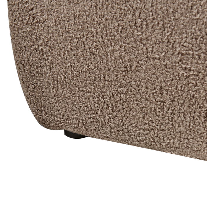 Letto matrimoniale ad acqua tessuto bouclè tortora 160 x 200 cm camera da letto moderna