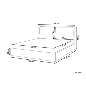 Letto matrimoniale ad acqua tessuto bouclè tortora 160 x 200 cm camera da letto moderna