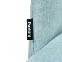 Set di 2 sedie da pranzo tessuto azzurro e metallo braccioli e schienale con apertura moderna industriale