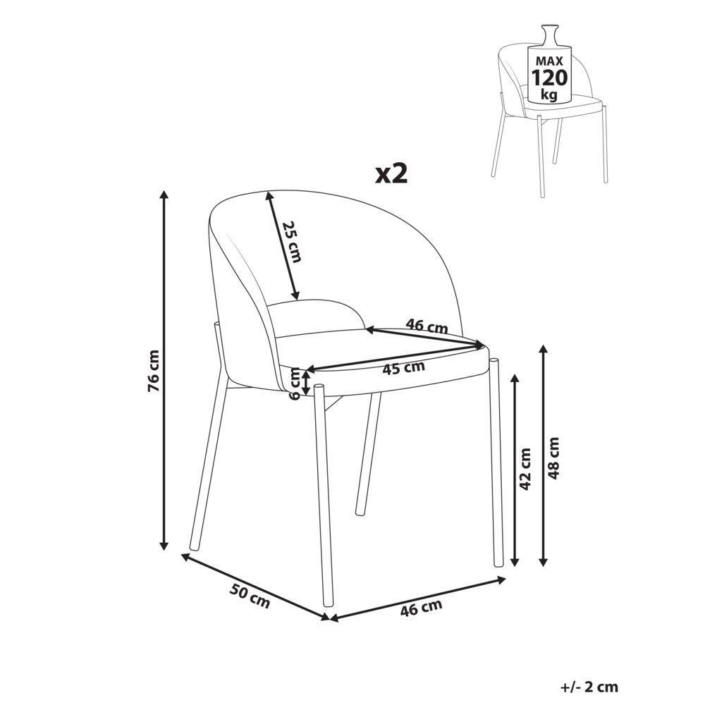 Set di 2 sedie da pranzo tessuto azzurro e metallo braccioli e schienale con apertura moderna industriale