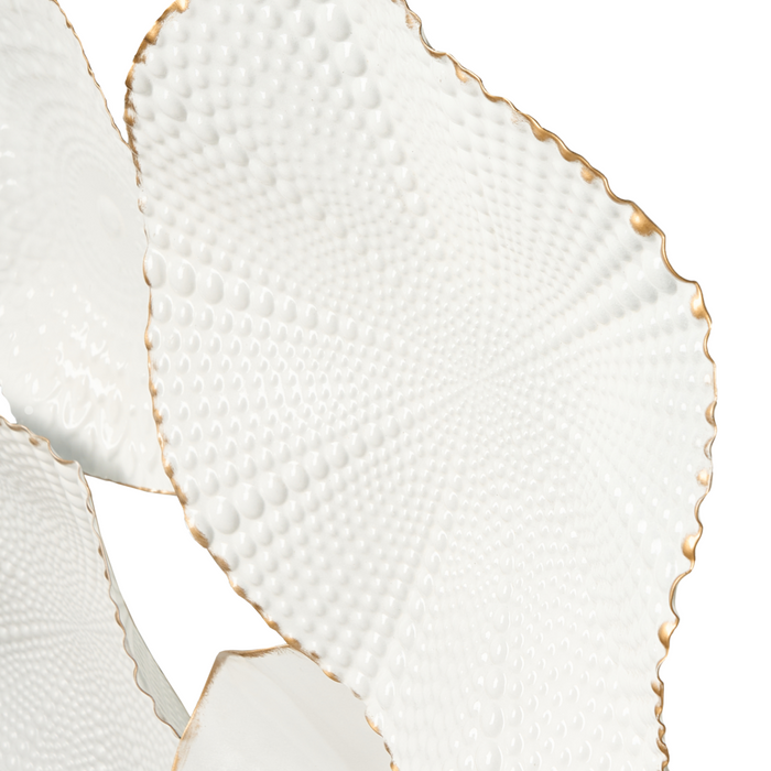 Decorazione da parete fatta a mano Bianco Oro Ferro Pezzo di Decorazione Moderna