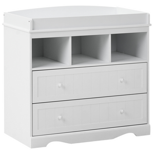 Fasciatoio con ripiani e cassetti in MDF bianco per cameretta stile moderno