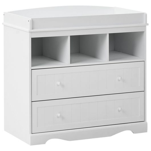 Fasciatoio con ripiani e cassetti in MDF bianco per cameretta stile moderno