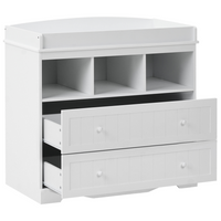 Fasciatoio con ripiani e cassetti in MDF bianco per cameretta stile moderno