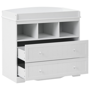 Fasciatoio con ripiani e cassetti in MDF bianco per cameretta stile moderno