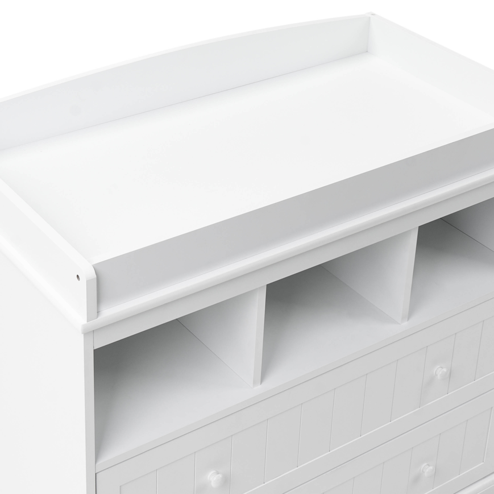 Fasciatoio con ripiani e cassetti in MDF bianco per cameretta stile moderno