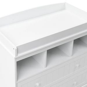 Fasciatoio con ripiani e cassetti in MDF bianco per cameretta stile moderno