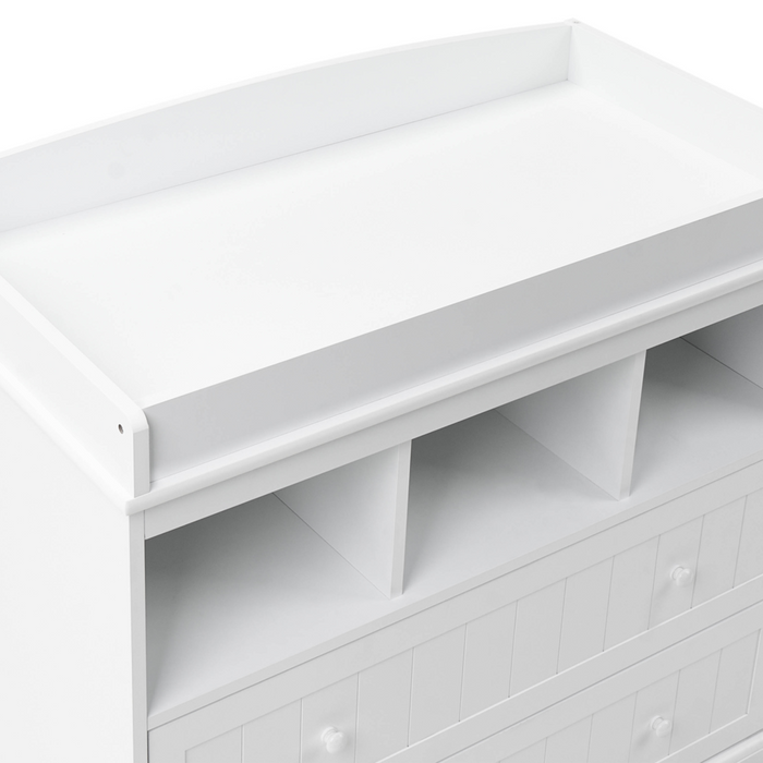 Fasciatoio con ripiani e cassetti in MDF bianco per cameretta stile moderno