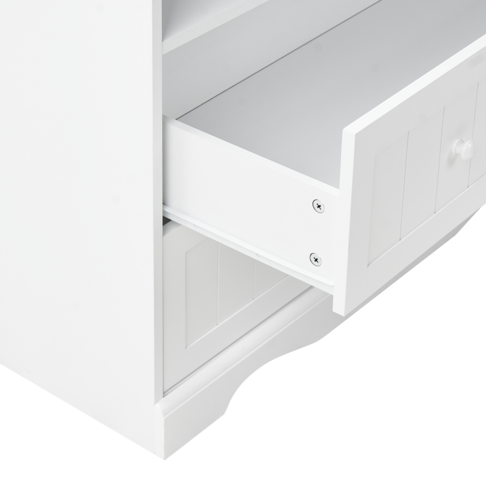 Fasciatoio con ripiani e cassetti in MDF bianco per cameretta stile moderno