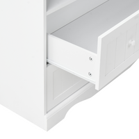 Fasciatoio con ripiani e cassetti in MDF bianco per cameretta stile moderno