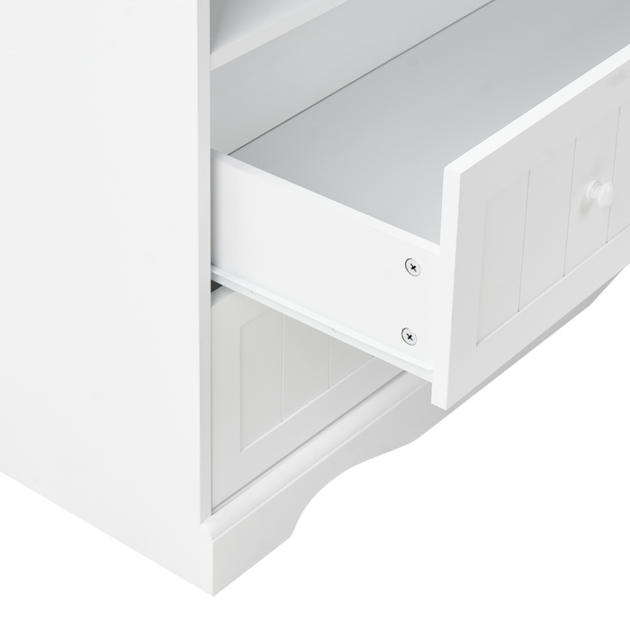 Fasciatoio con ripiani e cassetti in MDF bianco per cameretta stile moderno