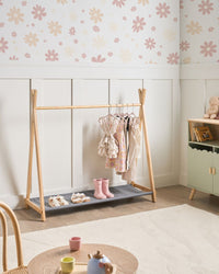 Appendiabiti per bambini in legno di pino e poliestere per cameretta bambini marrone chiaro