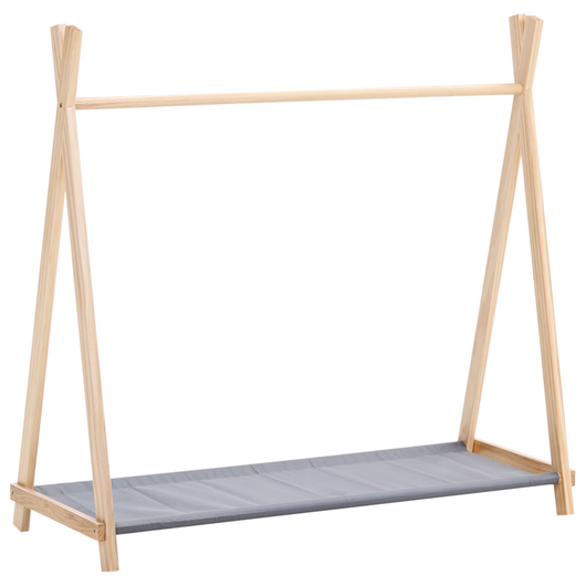 Appendiabiti per bambini in legno di pino e poliestere per cameretta bambini marrone chiaro