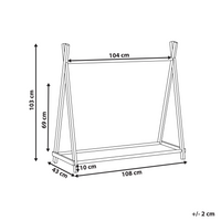 Appendiabiti per bambini in legno di pino e poliestere per cameretta bambini marrone chiaro