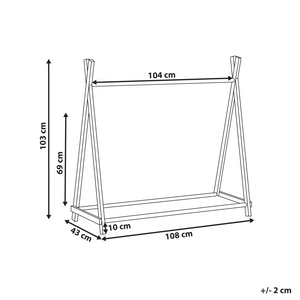Appendiabiti per bambini in legno di pino e poliestere per cameretta bambini marrone chiaro
