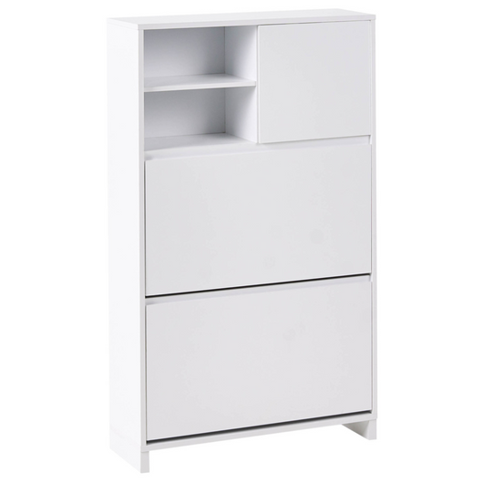 Armadietto porta scarpe in truciolato bianco a 3 scomparti Design scandinavo corridoio