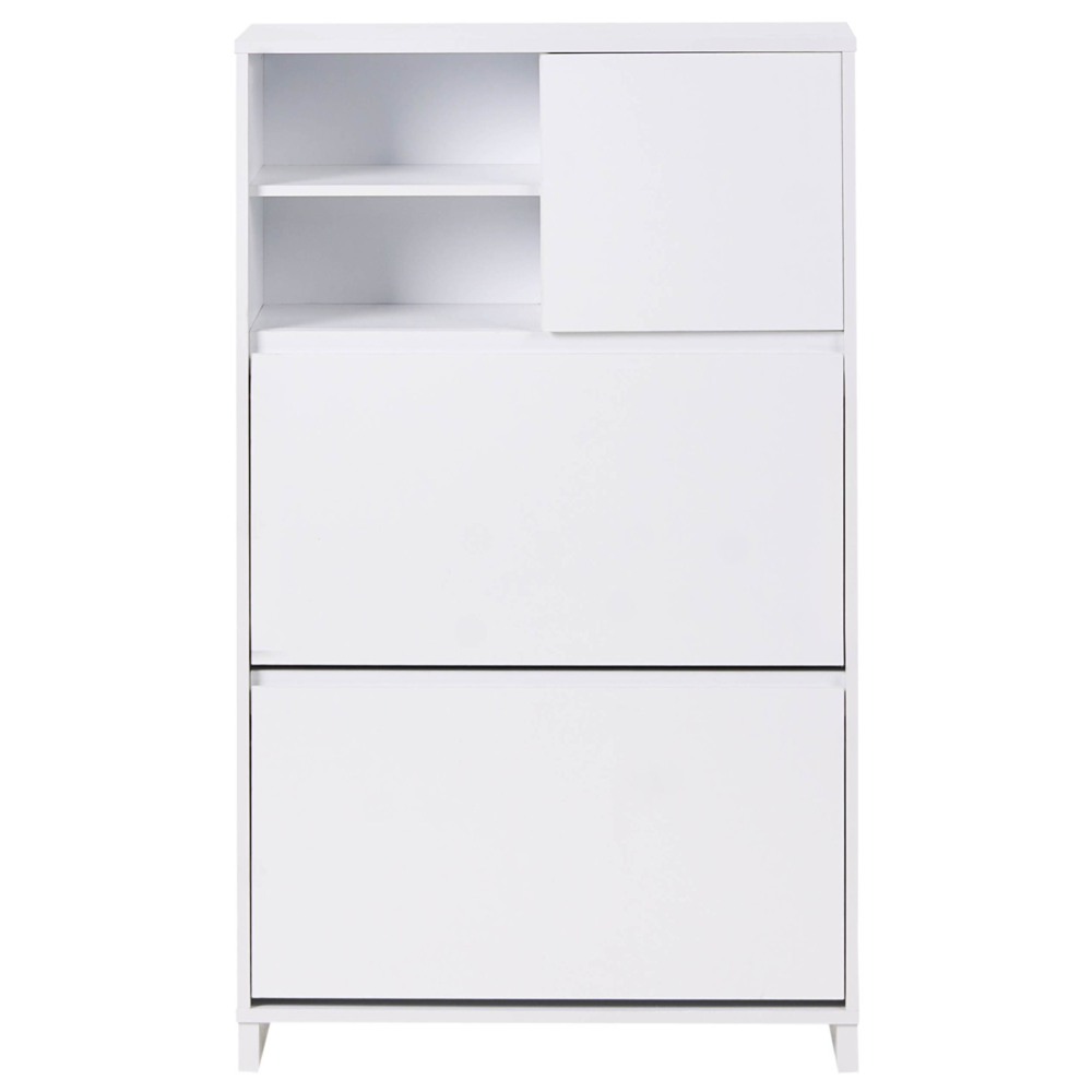 Armadietto porta scarpe in truciolato bianco a 3 scomparti Design scandinavo corridoio