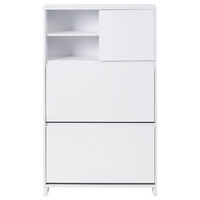 Armadietto porta scarpe in truciolato bianco a 3 scomparti Design scandinavo corridoio