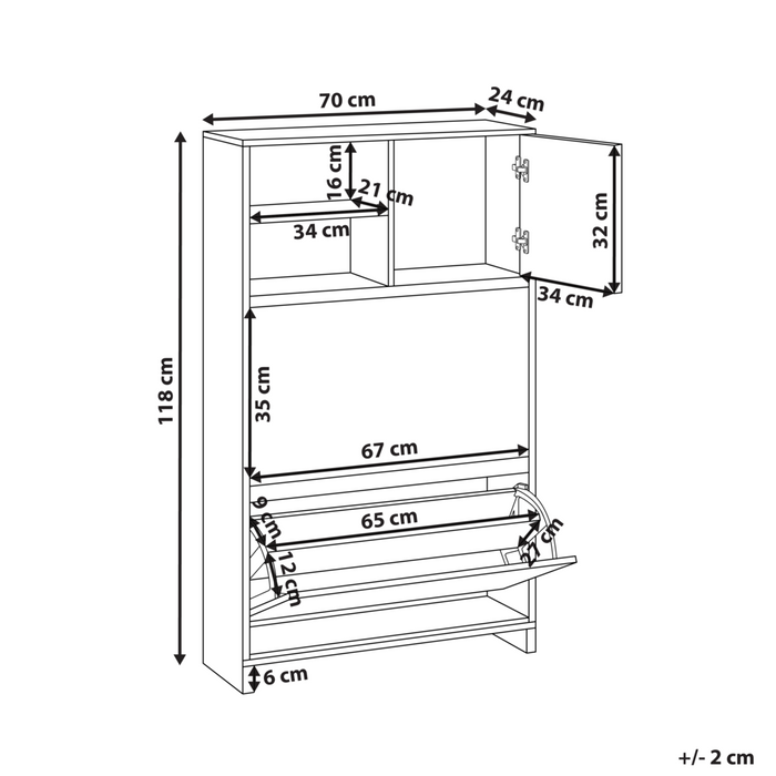 Armadietto porta scarpe in truciolato bianco a 3 scomparti Design scandinavo corridoio