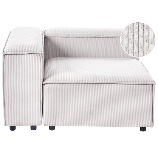 Sezione angolare Modulo divano a 1 posto Gambe nere in corda di poliestere Bianco sporco lato destro Soggiorno moderno