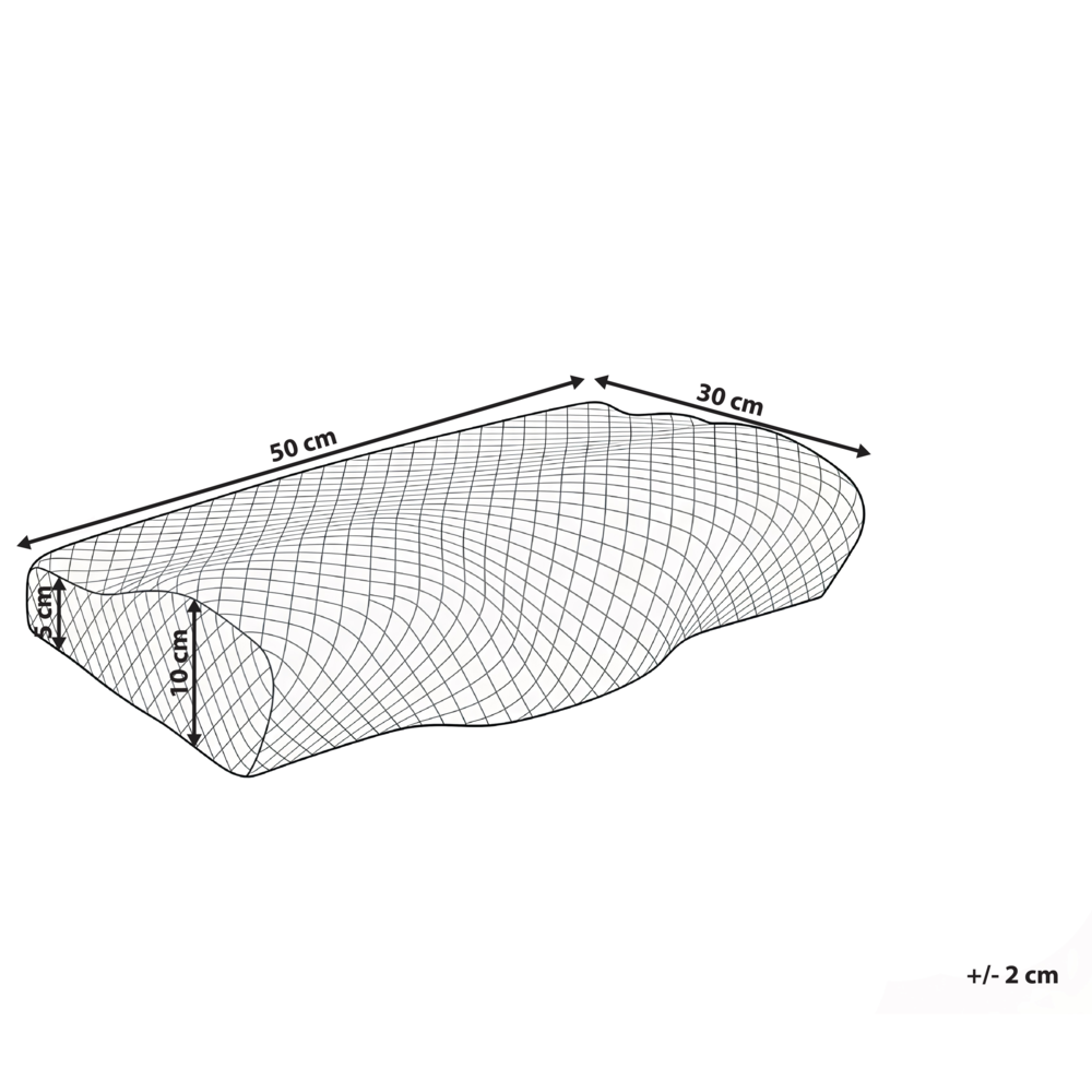 Cuscino ergonomico in memory foam per chi dorme sulla schiena 50 x 30 cm Bianco