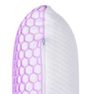 Cuscino letto in memory foam Supporto ergonomico TPE Griglia a nido d'ape rinfrescante 55 x 35 cm Viola