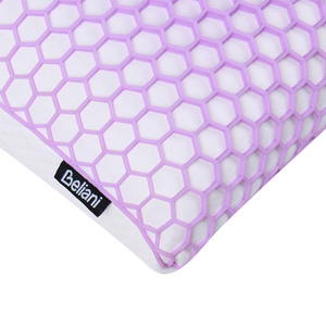 Cuscino letto in memory foam Supporto ergonomico TPE Griglia a nido d'ape rinfrescante 55 x 35 cm Viola