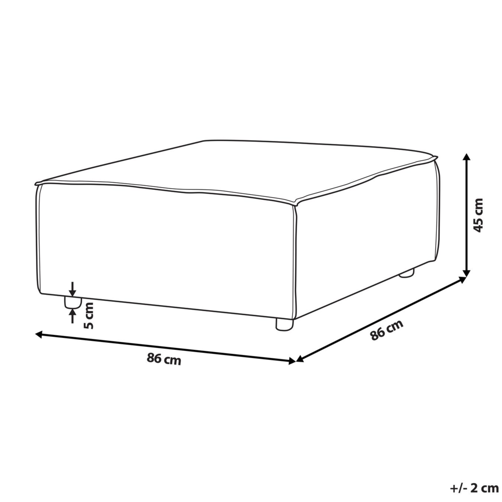 Pouf imbottito modulo poggiapiedi quadrato gambe nere in corda bianco sporco Stile moderno