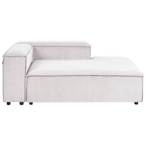 Chaise longue in corda bianco sporco lato sinistro gambe nere imbottite Soggiorno moderno