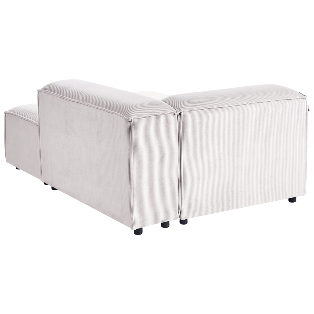 Chaise longue in corda bianco sporco lato sinistro gambe nere imbottite Soggiorno moderno