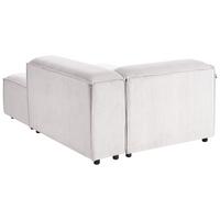 Chaise longue in corda bianco sporco lato sinistro gambe nere imbottite Soggiorno moderno