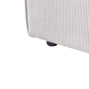 Chaise longue in corda bianco sporco lato sinistro gambe nere imbottite Soggiorno moderno