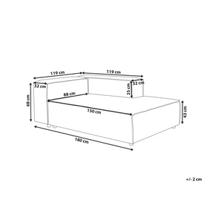 Chaise longue in corda bianco sporco lato sinistro gambe nere imbottite Soggiorno moderno