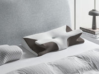Cuscino letto in memory foam con supporto ergonomico e effetto rinfrescante 64 x 34 cm Bianco