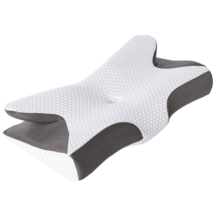 Cuscino letto in memory foam con supporto ergonomico e effetto rinfrescante 64 x 34 cm Bianco